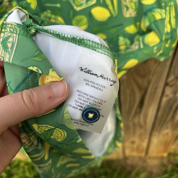 William Murray Golf Navy Polo “Lemon Life” Men’s Medium Green Cocktail Booze - Picture 9 of 12